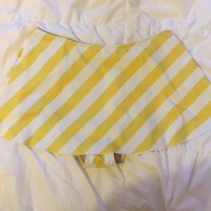 NWOT yellow mustard stripe short skirt M